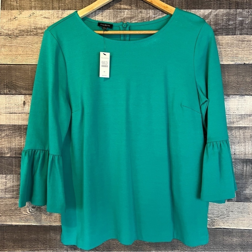 NWT Talbots Vivid Jade Business Casual Top